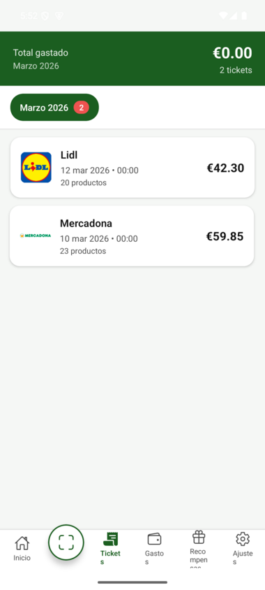 Historial de tickets